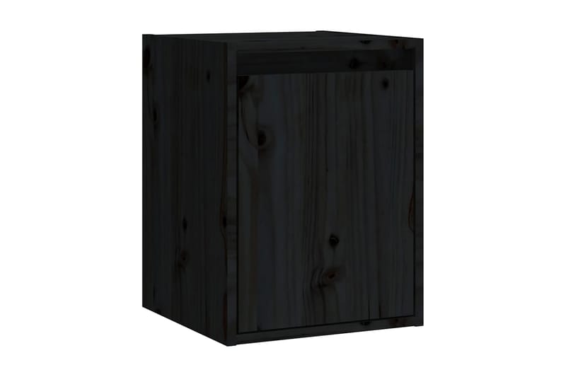 Väggskåp svart 30x30x40 cm massiv furu - Svart - Förvaring - Hylla - Vägghylla