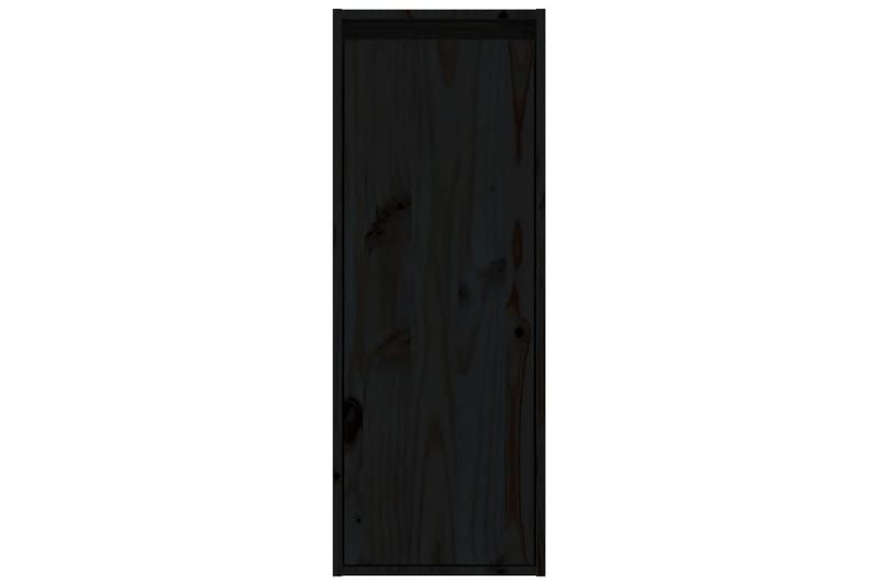 Väggskåp svart 30x30x80 cm massiv furu - Svart - Vägghylla