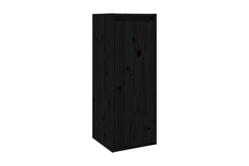 Väggskåp svart 30x30x80 cm massiv furu - Svart - Förvaring - Hylla - Vägghylla