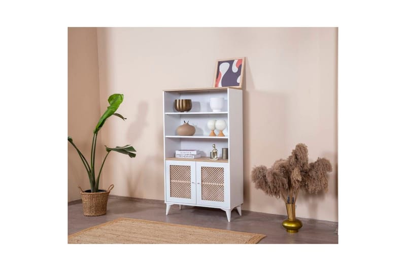 Velin Bokhylla 90 cm - Vit/Ljusfärgat trä - Förvaring - Hylla - Bokhylla