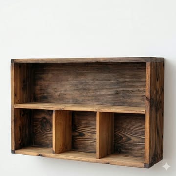Velnor Dekorativ vägghylla 50x30x14 cm - Naturlig träfinish - Förvaring - Hylla - Vägghylla
