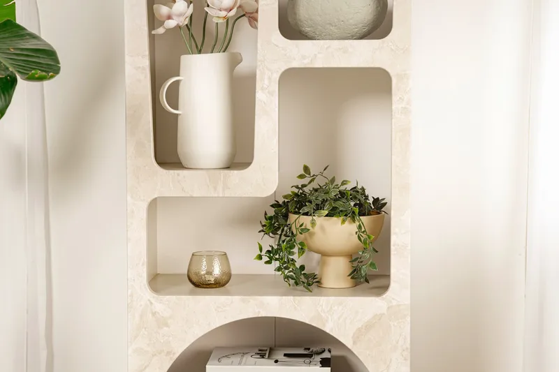 Wenus Bokhylla 60 cm - Travertine/Sandsten - Förvaring - Hylla - Bokhylla