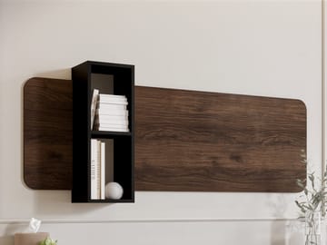 Zalricus Vägghylla 160x52 cm - Svart, valnöt - Förvaring - Hylla - Vägghylla
