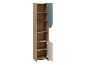 Zarek Bokhylla 44x198 cm - brun, blå, beige - Förvaring - Hylla - Bokhylla