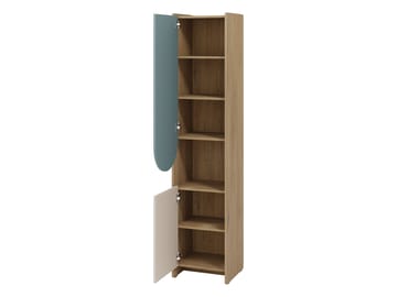 Zarek Bokhylla 44x198 cm - brun, blå, beige - Förvaring - Hylla - Bokhylla