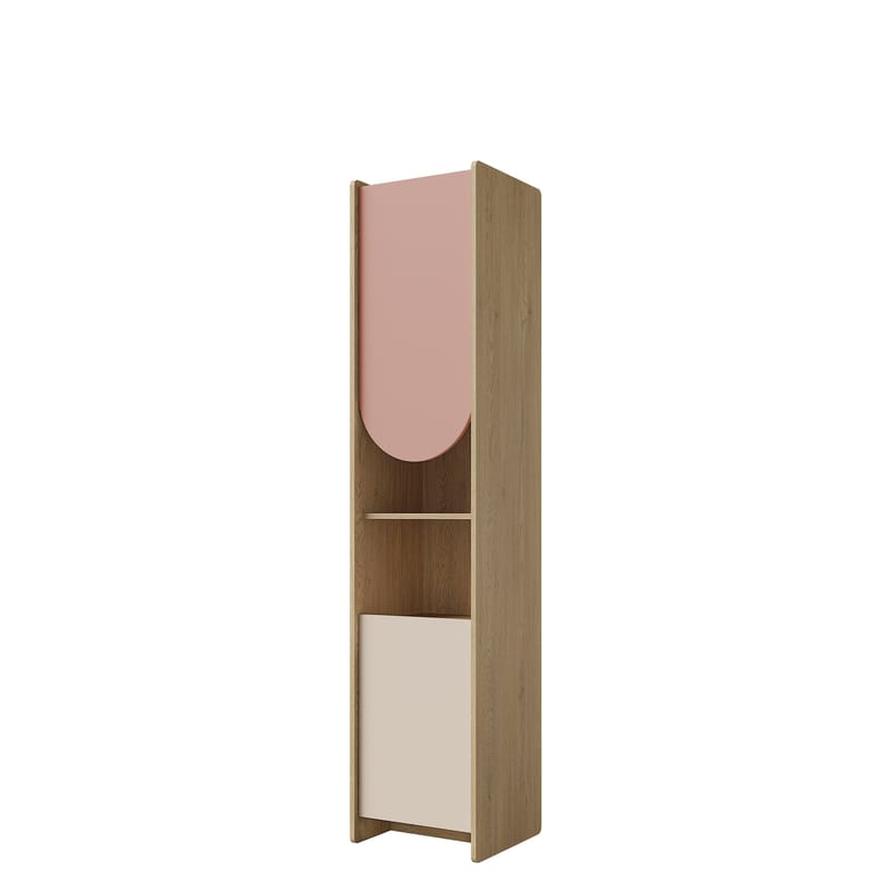 Zarek Bokhylla 44x198 cm, brun, rosa, beige