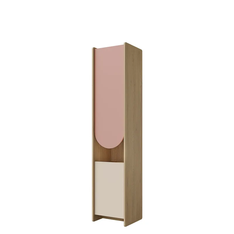 Zarek Bokhylla 44x198 cm, brun, rosa, beige