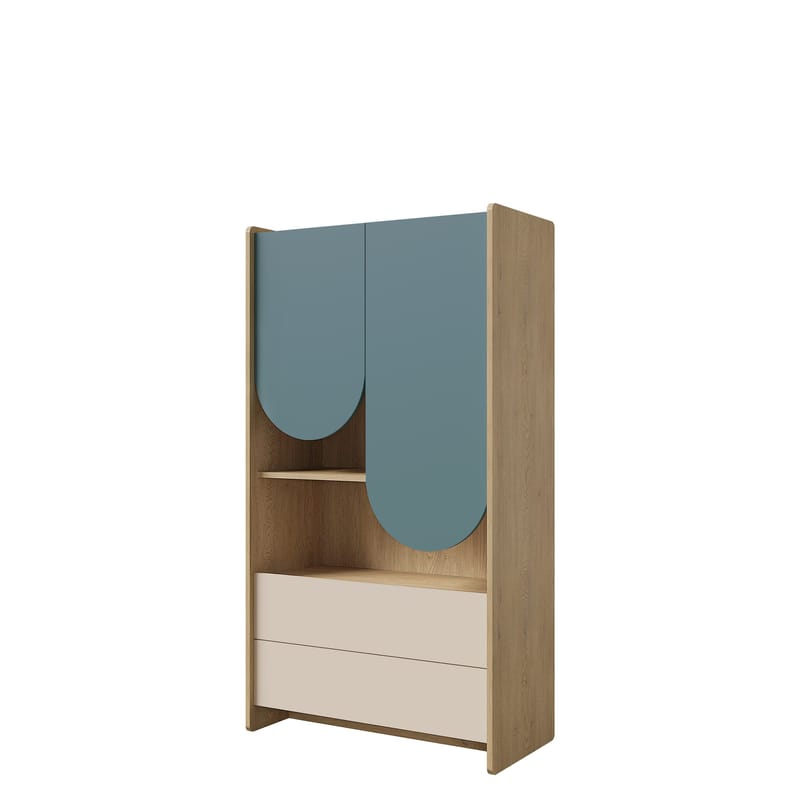 Zarek Bokhylla 84 cm i Ek, Blå