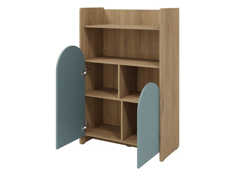 Zarek Bokhylla 84x128 cm - brun och blå - Förvaring - Hylla - Bokhylla