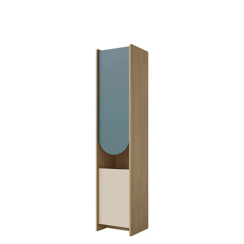 Zarek Smal Bokhylla 44 cm i Ek, Blå|Brun|Beige
