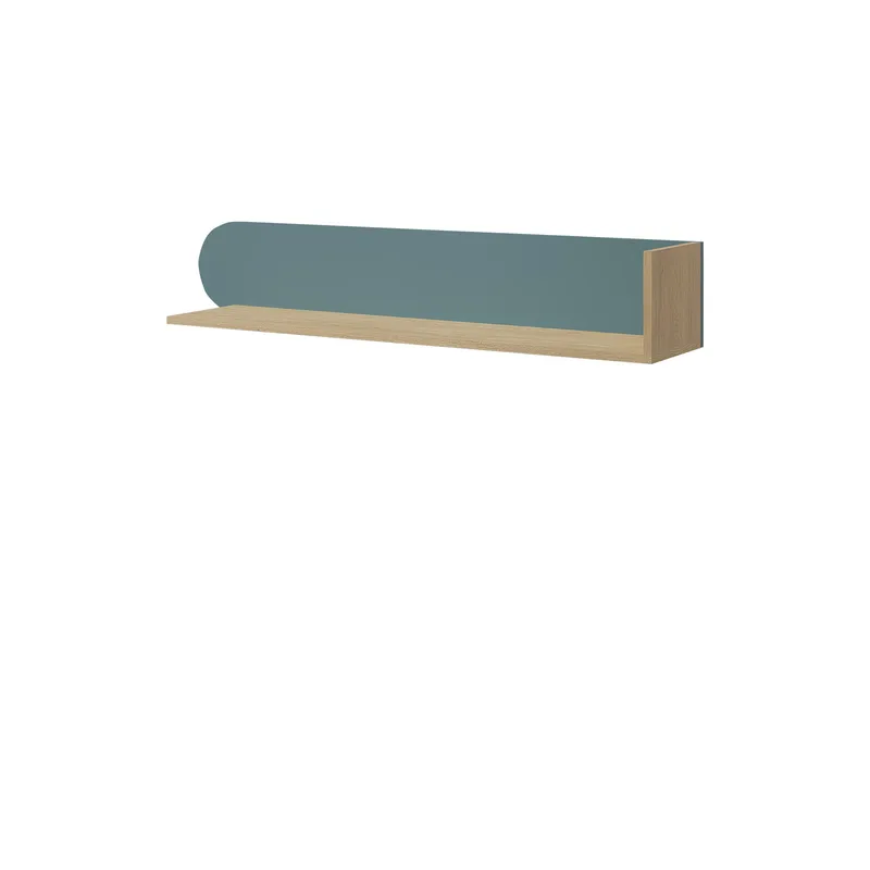 Zarek Vägghylla 120 cm, brun och blå