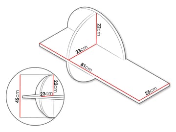 Zarek Vägghylla 82 cm - brun och blå - Förvaring - Hylla - Vägghylla