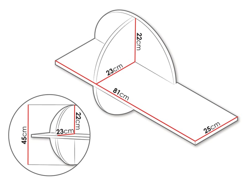 Zarek Vägghylla 82 cm - brun och blå - Förvaring - Hylla - Vägghylla