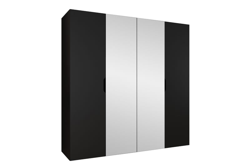 Abano Garderob m. Spegel 52x202 cm - Svart - Förvaring - Klädförvaring - Garderob & garderobssystem