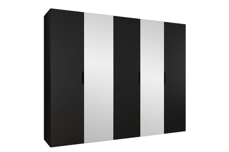 Abano Garderob m. Spegel 52x202 cm, Svart