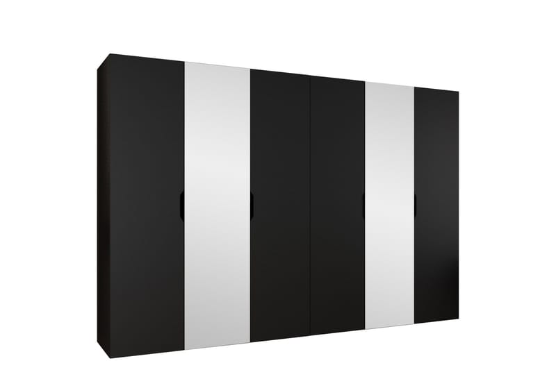 Abano Garderob m. Spegel 52x202 cm - Svart - Förvaring - Klädförvaring - Garderob & garderobssystem