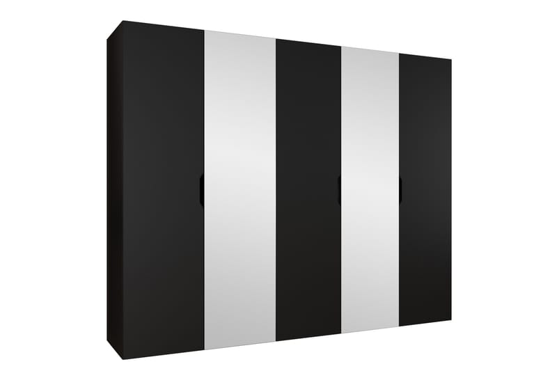 Abano Garderob m. Spegel 52x202 cm - Svart - Förvaring - Klädförvaring - Garderob & garderobssystem
