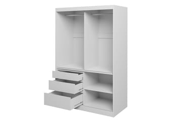 Abricot Garderob med Spegel 140x216x65 cm - Svart - Förvaring - Klädförvaring - Garderob & garderobssystem