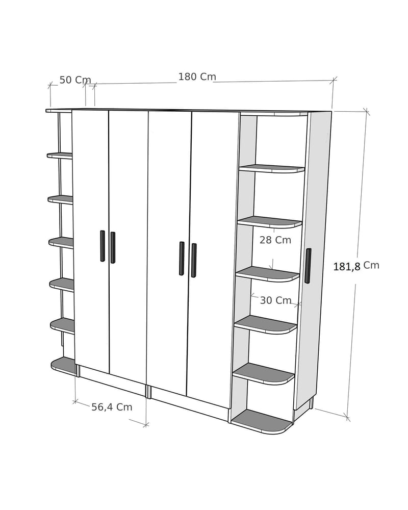 Achberg Garderob 180 cm - Förvaring - Klädförvaring - Garderob & garderobssystem - Klädskåp & fristående garderob