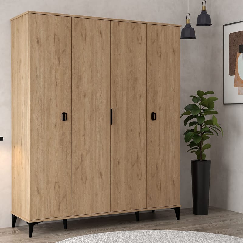 Addeva Garderob 164x200x52 cm - Sapphire Oak - Förvaring - Klädförvaring - Garderob & garderobssystem - Klädskåp & fristående garderob