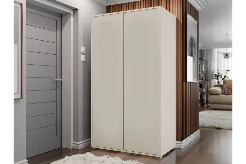 Agawal Garderob 100x178 cm - Beige - Förvaring - Klädförvaring - Garderob & garderobssystem