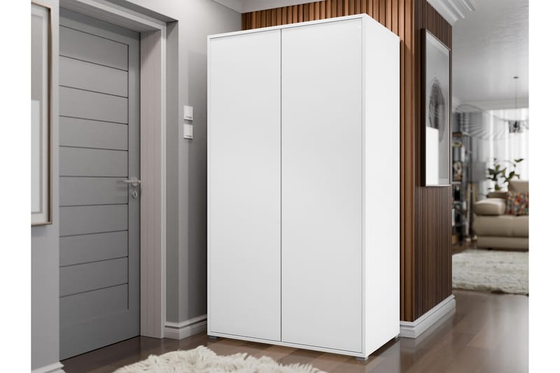 Agawal Garderob 100x178 cm - Vit - Förvaring - Klädförvaring - Garderob & garderobssystem