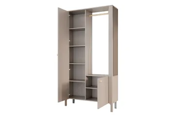 Aggarwal Garderob med Spegel 105x197 cm - Beige - Förvaring - Klädförvaring - Garderob & garderobssystem
