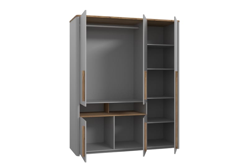 Ahmetbay Garderob 59x158 cm - Grå/Brun - Förvaring - Klädförvaring - Garderob & garderobssystem