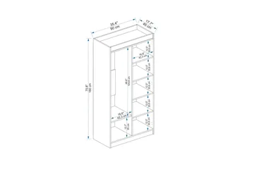 Akser Garderob 90x180 cm - Vit - Förvaring - Klädförvaring - Garderob & garderobssystem