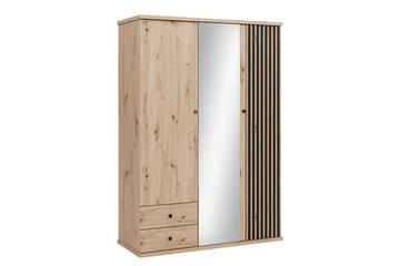Aldbrough Garderob med Spegel 150x213 cm - Brun/Svart - Förvaring - Klädförvaring - Garderob & garderobssystem