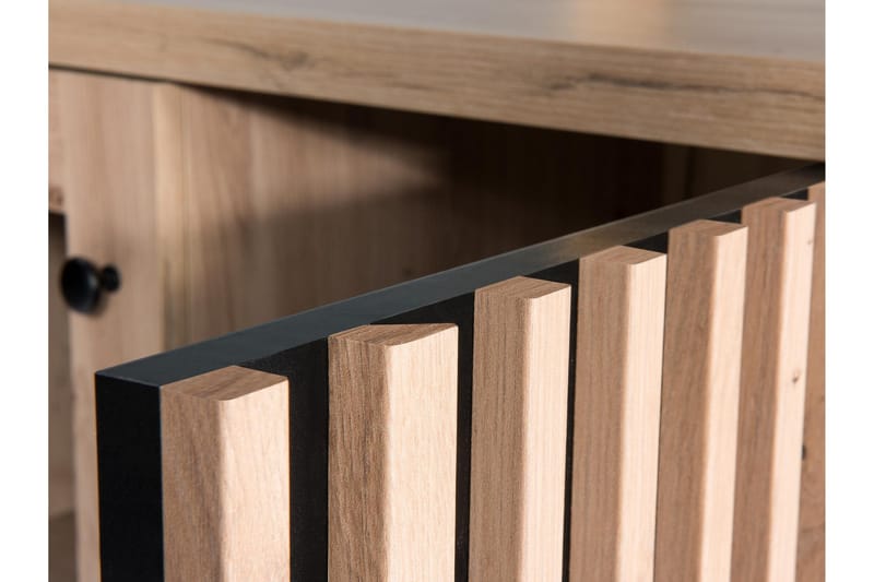 Aldbrough Garderob med Spegel 200x213 cm - Brun/Svart - Förvaring - Klädförvaring - Garderob & garderobssystem