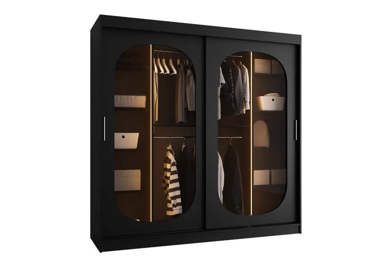 Allegra Garderob 200x200 cm, Svart