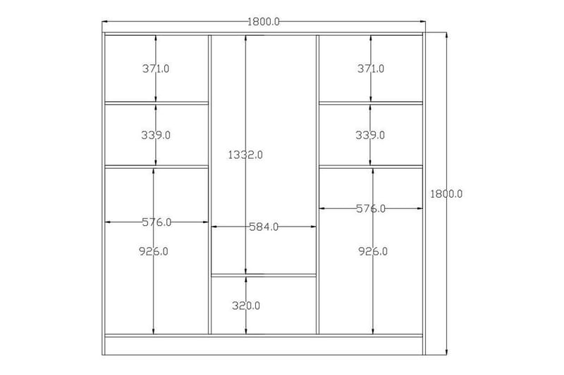 Alven Garderob 180x180 cm - Matt Vit - Förvaring - Klädförvaring - Garderob & garderobssystem