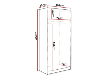 Amelus Garderob 103x220 cm - Beige - Förvaring - Klädförvaring - Garderob & garderobssystem