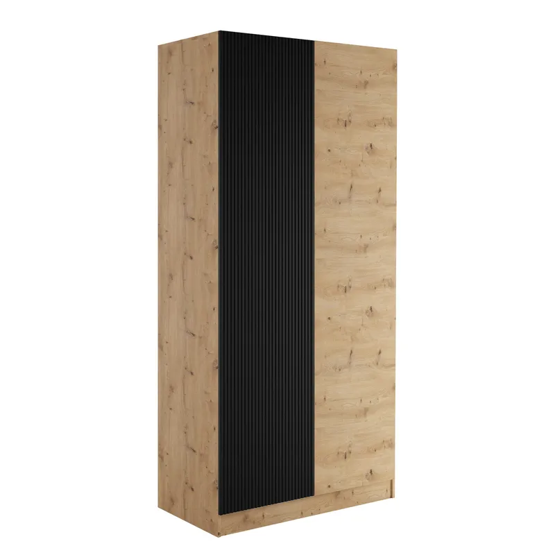 Amelus Garderob 103x220 cm - Brun/Svart - Förvaring - Klädförvaring - Garderob & garderobssystem