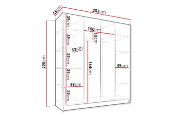 Amelus Garderob 205x220 cm - Brun - Förvaring - Klädförvaring - Garderob & garderobssystem