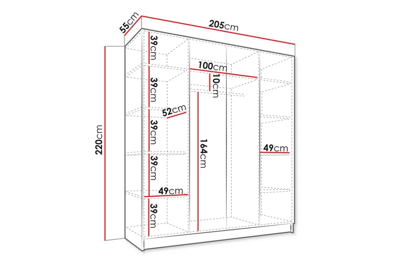 Amelus Garderob 205x220 cm - Cashmere - Förvaring - Klädförvaring - Garderob & garderobssystem