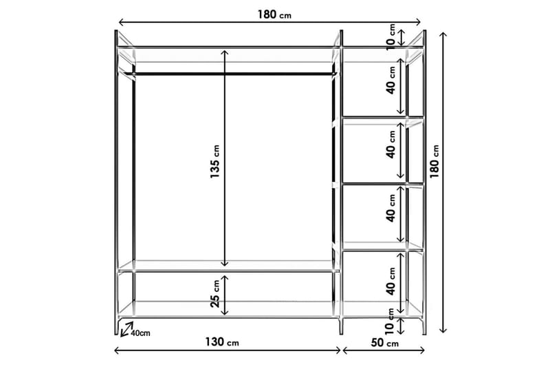 Amerbach Garderob 100x40 cm - Vit - Garderob & garderobssystem