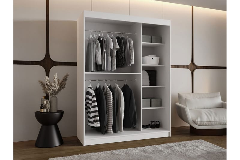 Amira Garderob m. Spegel 150x200 cm - Beige - Förvaring - Klädförvaring - Garderob & garderobssystem