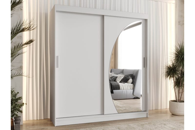 Amira Garderob m. Spegel 180x200 cm - Grön - Förvaring - Klädförvaring - Garderob & garderobssystem