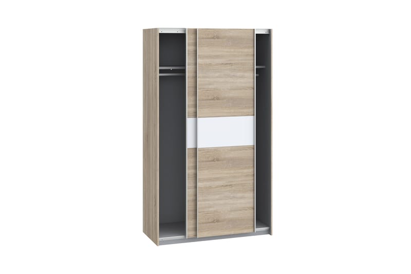 Amyracle Garderob 62x121 cm - Vit/Brun/Grå - Förvaring - Klädförvaring - Garderob & garderobssystem