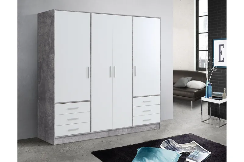 Ashgate Garderob 207 cm - Grå/Vit - Förvaring - Klädförvaring - Garderob & garderobssystem