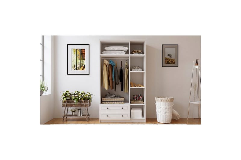 Astrel Garderobsskåp 105x210 cm - Matt Vit - Förvaring - Klädförvaring - Garderob & garderobssystem - Klädskåp & fristående garderob