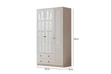 Astrel Garderobsskåp 105x210 cm - Matt Vit - Förvaring - Klädförvaring - Garderob & garderobssystem - Klädskåp & fristående garderob