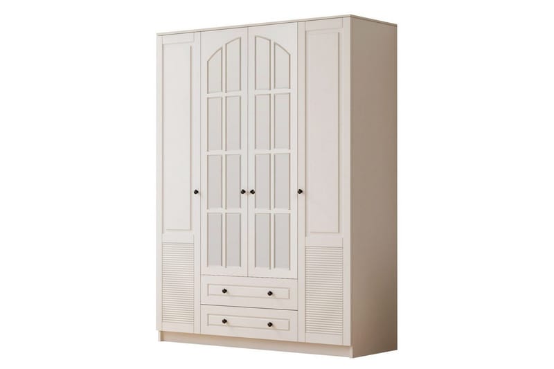 Astrel Garderobsskåp 140x210 cm - Matt Vit - Förvaring - Klädförvaring - Garderob & garderobssystem - Klädskåp & fristående garderob
