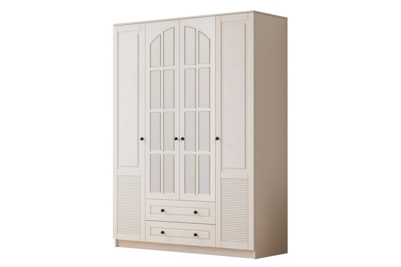 Astrel Garderobsskåp 140x210 cm, Matt Vit