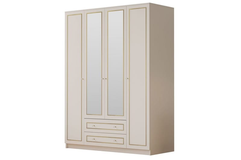 Auric Garderob 140x180 cm - Matt Vit - Förvaring - Klädförvaring - Garderob & garderobssystem