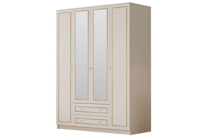 Auric Garderob 140x180 cm - Matt Vit - Förvaring - Klädförvaring - Garderob & garderobssystem