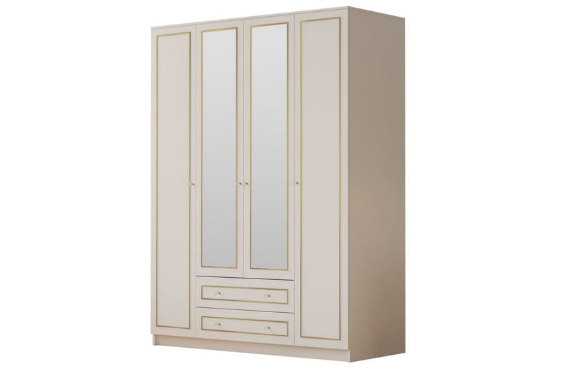 Auric Garderob 140x180 cm, Matt Vit