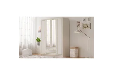 Auric Garderob 140x180 cm - Matt Vit - Förvaring - Klädförvaring - Garderob & garderobssystem